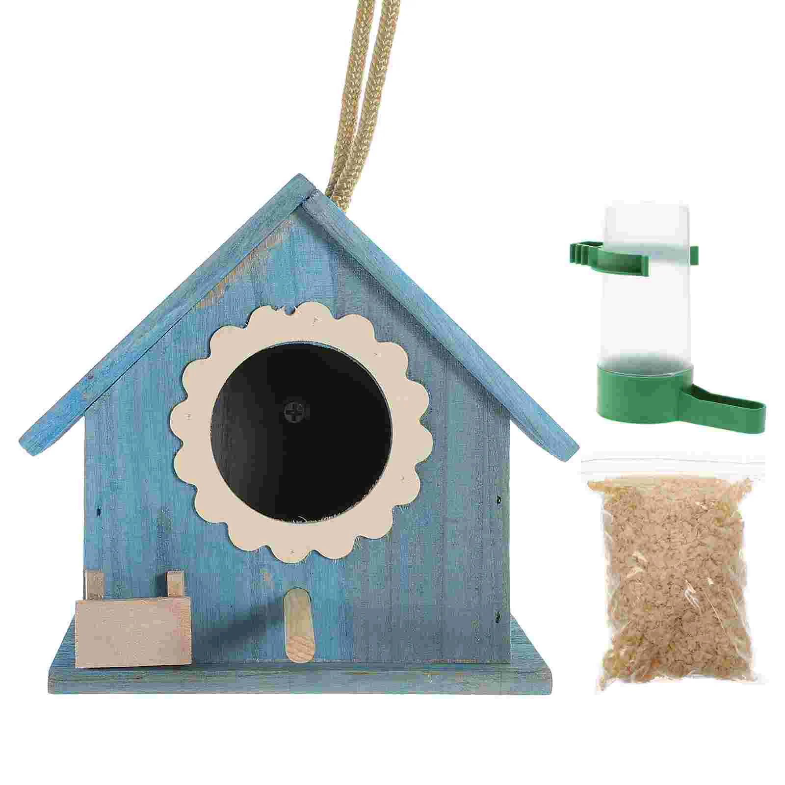 

Bird House Hanging Birdhouse Outside Wooden Birdhouses Decorative Cage Birds Feeder Mini Outdoors Nesting Unfinished Craft