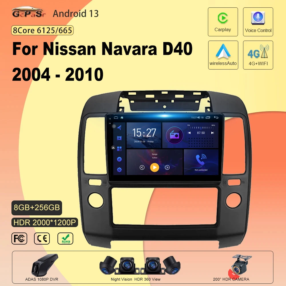 Автомобильный радиоприемник Android 13 для Nissan Navara D40 2004-2010 автомобильное радио