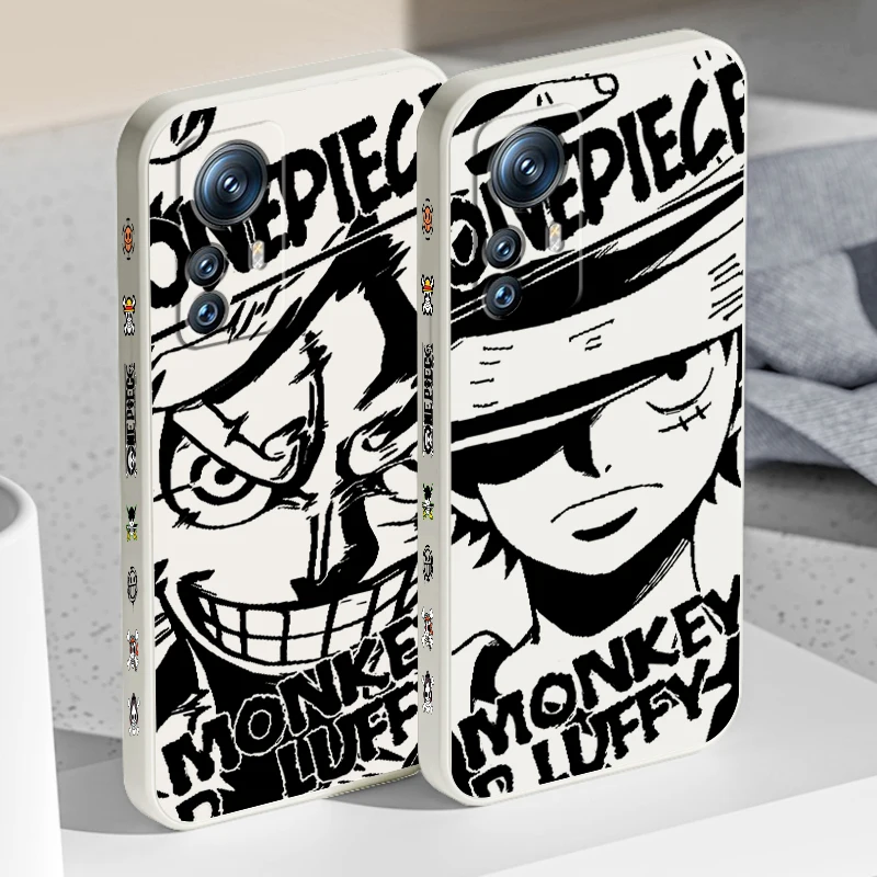 Японская Слитная жидкая левая веревка Luffy Art Для Xiaomi Mi 14 13T 13 12T 12 11T 11i 11 A3 10T 10 9 Pro Lite