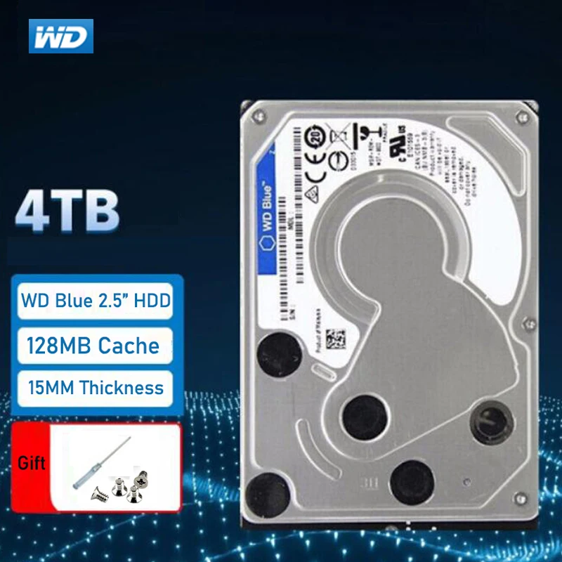 WD Blue 4 ТБ 2 5 дюйма HDD ноутбук Внутренний SATA 6 ГБ/сек. жесткий диск 15 мм в высоту