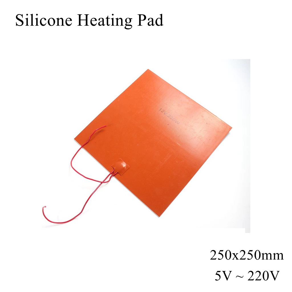 

Силиконовая нагревательная Подушка 230x230 мм, квадратный плоский резиновый нагреватель, масло, фотомат, пластина, топливная полоса, водонепроницаемый 3D-принтер 230 мм