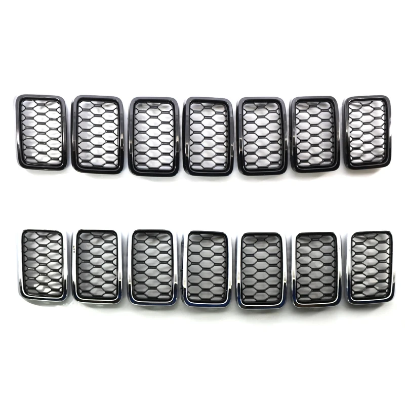 

Auto Front Grille Cover Inserts Mesh Ring Honeycombs Protective for JeepGrand-Cherokee 17-21 68317863AA 7pcs