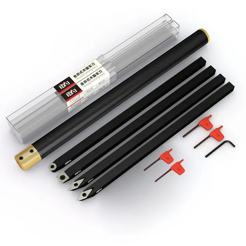 

1Set Durable Metal Wood Turning Tool Chisel Changeable Tungsten Titanium Tip Lathe Tool Insert Cutter