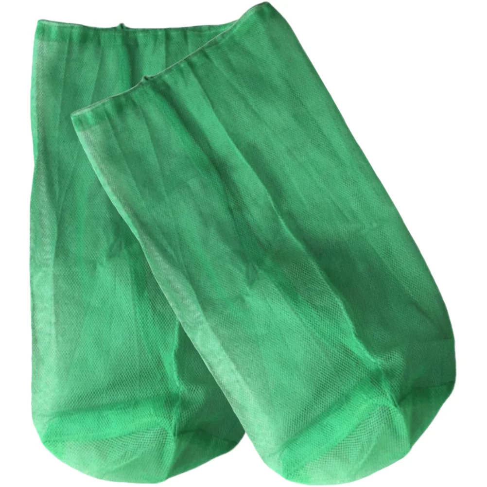 

2 Pcs Mesh Bag Fishing Net Replacements Folding Fishnet Bags Storage Nylon Large Portable Pouch Drawstring