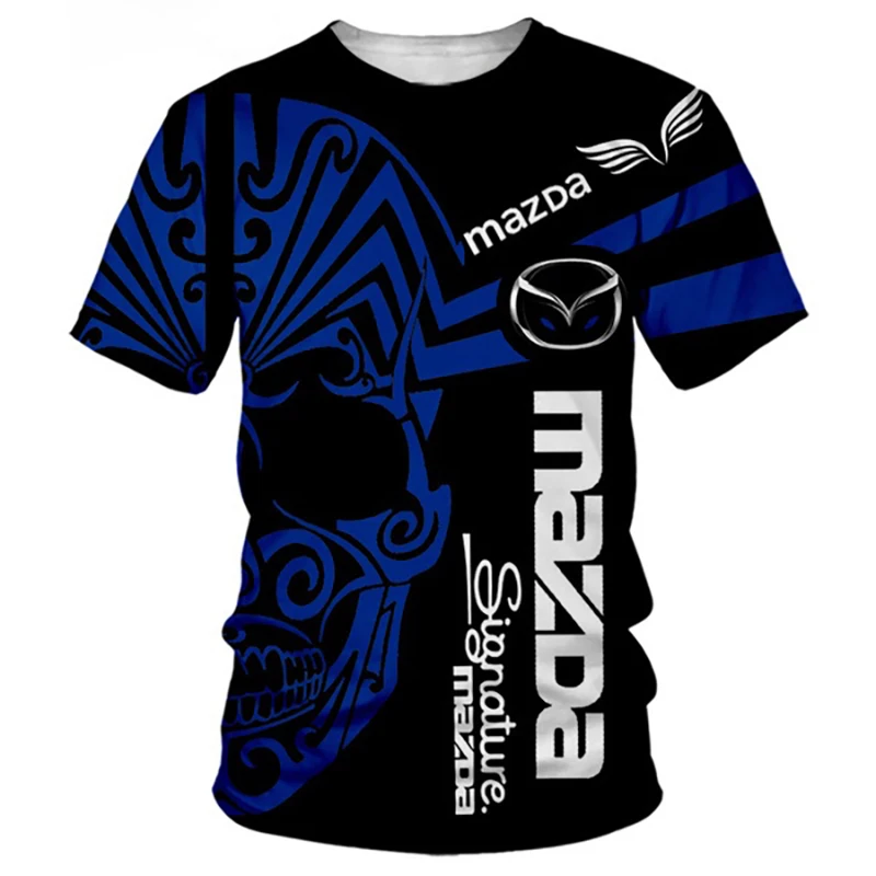 2023 Summer Hot Selling 3D Printed WRC Mazda Car Pattern Casual Sports Breathable Short Sleeve Adult Plus Size Children's T-Shir
