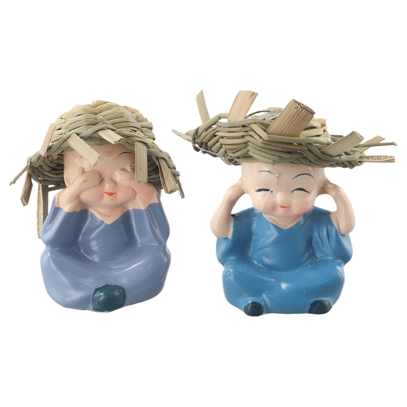 4 шт. милые скульптуры монахов кукла шаолин с соломенной шляпой статуя Будды из