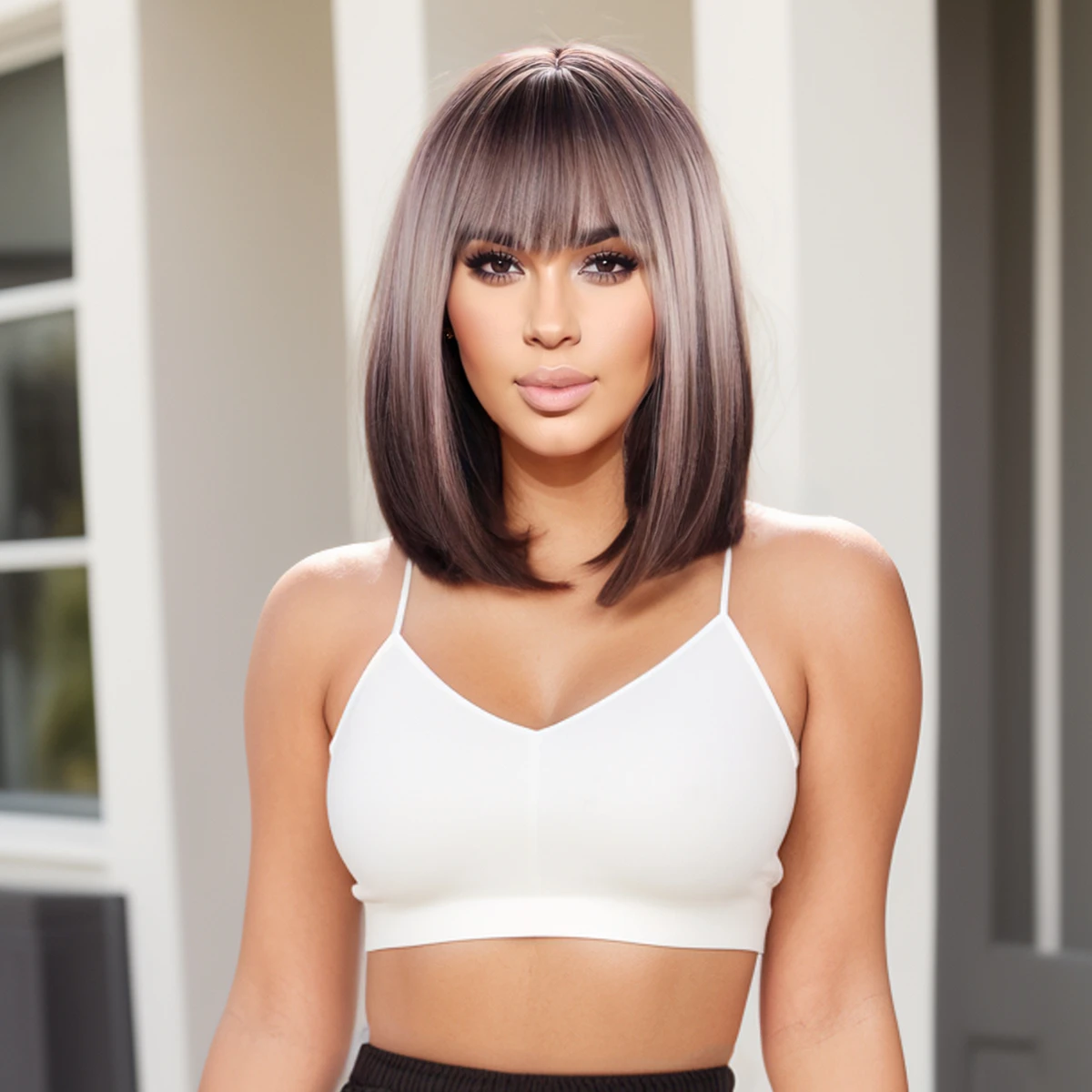 Парик из синтетического термостойкого волокна с волнистыми искусственными