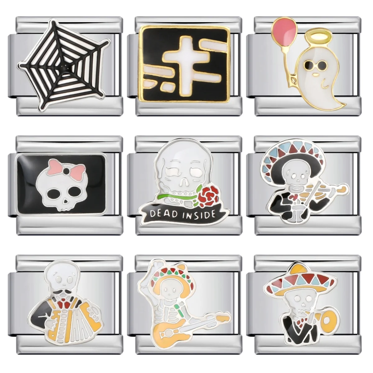 Бусина череп с призраками MINISO | AliExpress