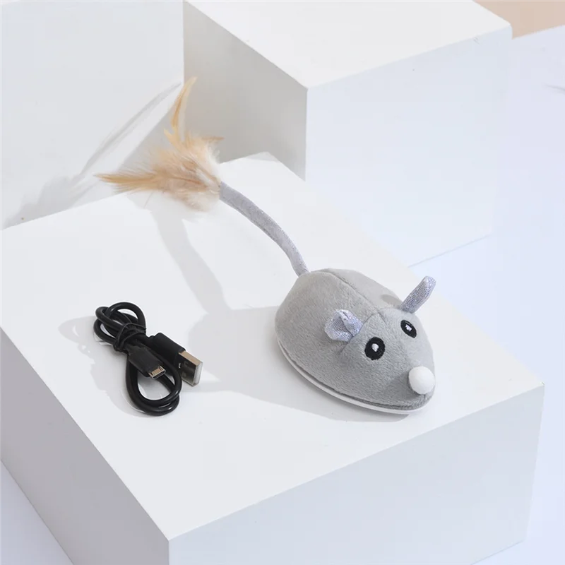 

Smart Sensing Mouse Cat Toys Interactive Electric Stuffed Toy Cat Teaser Self-Playing USB Charging Kitten Mice Toys