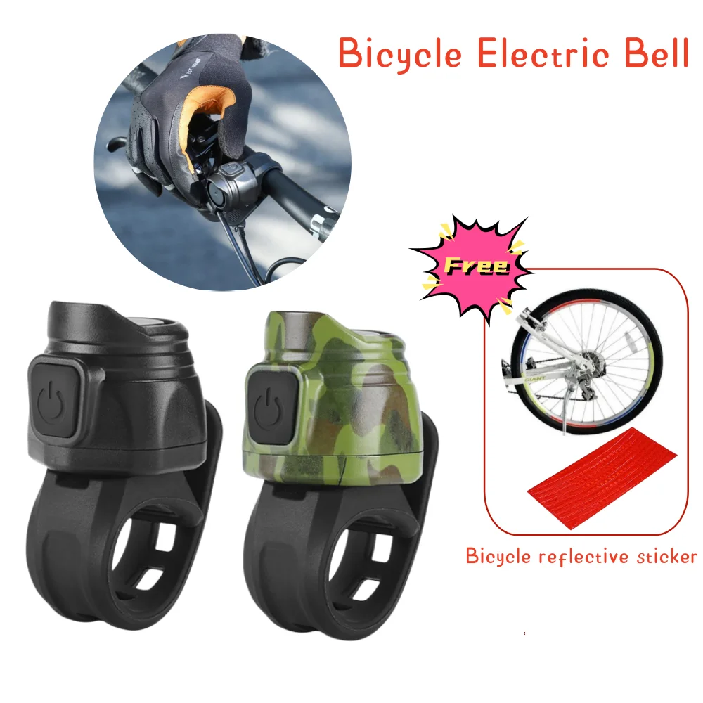 

USB Rechargeable Bicycle Motorcycle Electric Bell Horn 6 Modes Handlebar MTB Road Cycling Anti-theft Alarm Horn