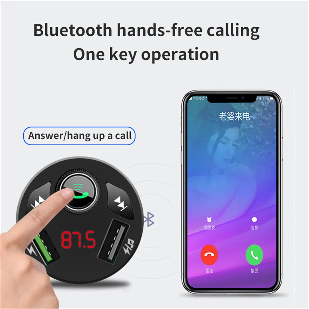 5 0 трансмиттер VL414 12 В/24 В с обнаружением напряжения FM 3 1 А Bluetooth громкая связь MP3