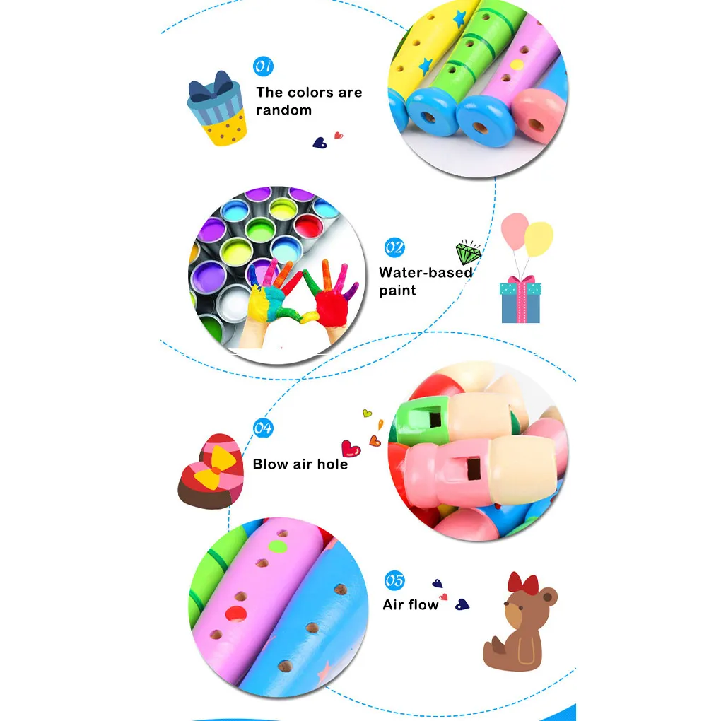 

Деревянный музыкальный инструмент с канавками, игрушка, цветной, цветной, для малышей, случайный цвет