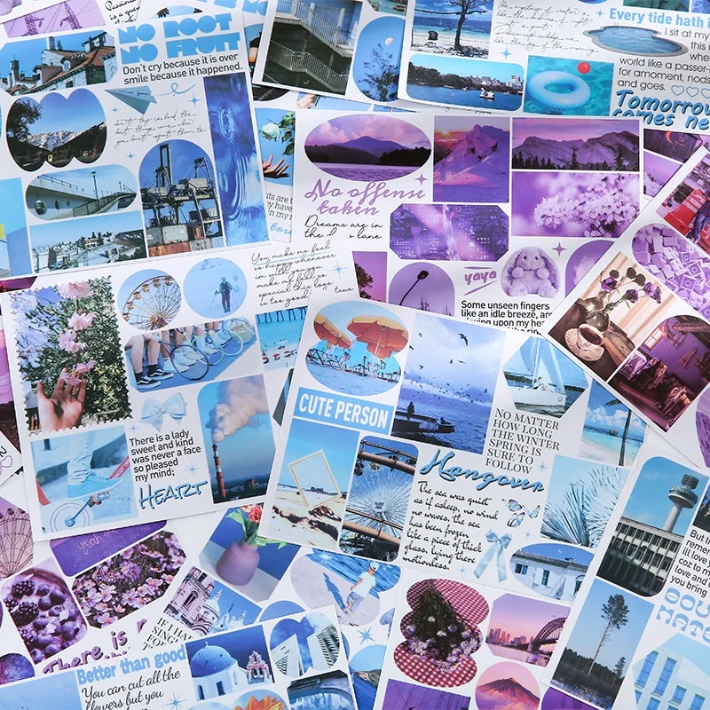 

50 Sheets Ins Style Scenery Pattern Sticker This Landscape Sticker Student Creative Scrapbook Decoration Sticker Storage Book