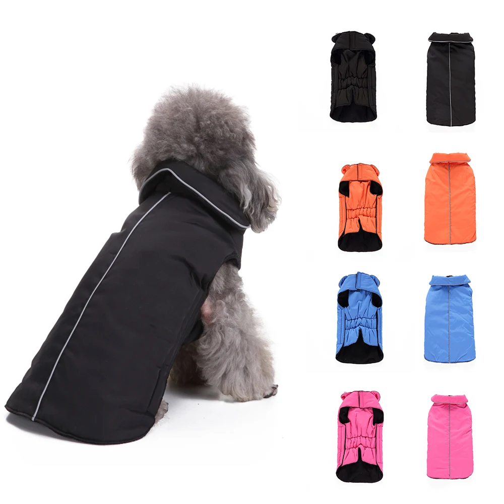 

Warm Polyester Dog Coat Reflective French Bulldog Pug Winter Jacket Waterproof Dog Winter Clothes for Cold Weather Pet Outfit