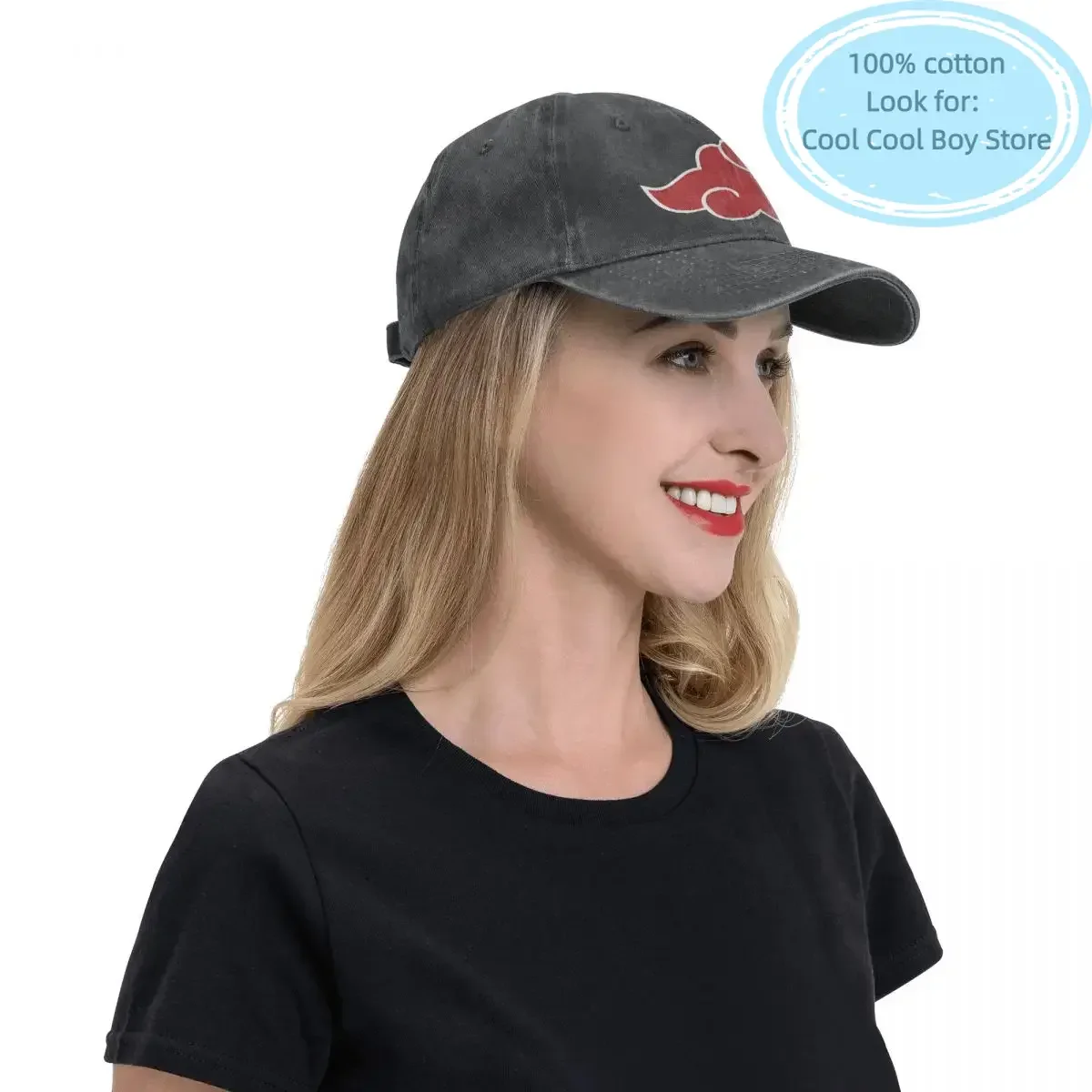 Японское аниме Акацуки бейсболки с облаками потертые джинсовые головные уборы