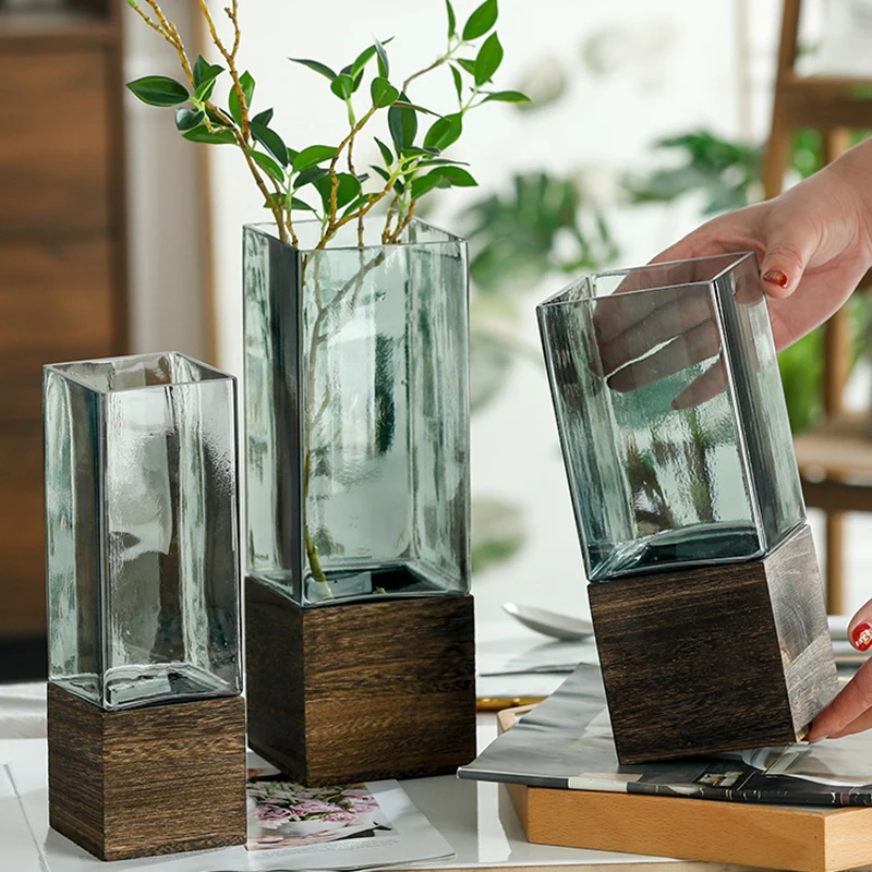 

Glass Wedding Table Vase Flower Modern Minimalist Living Room Vases Decoration Luxury Nordic Garden Vaso Fiori Indoor Supplies