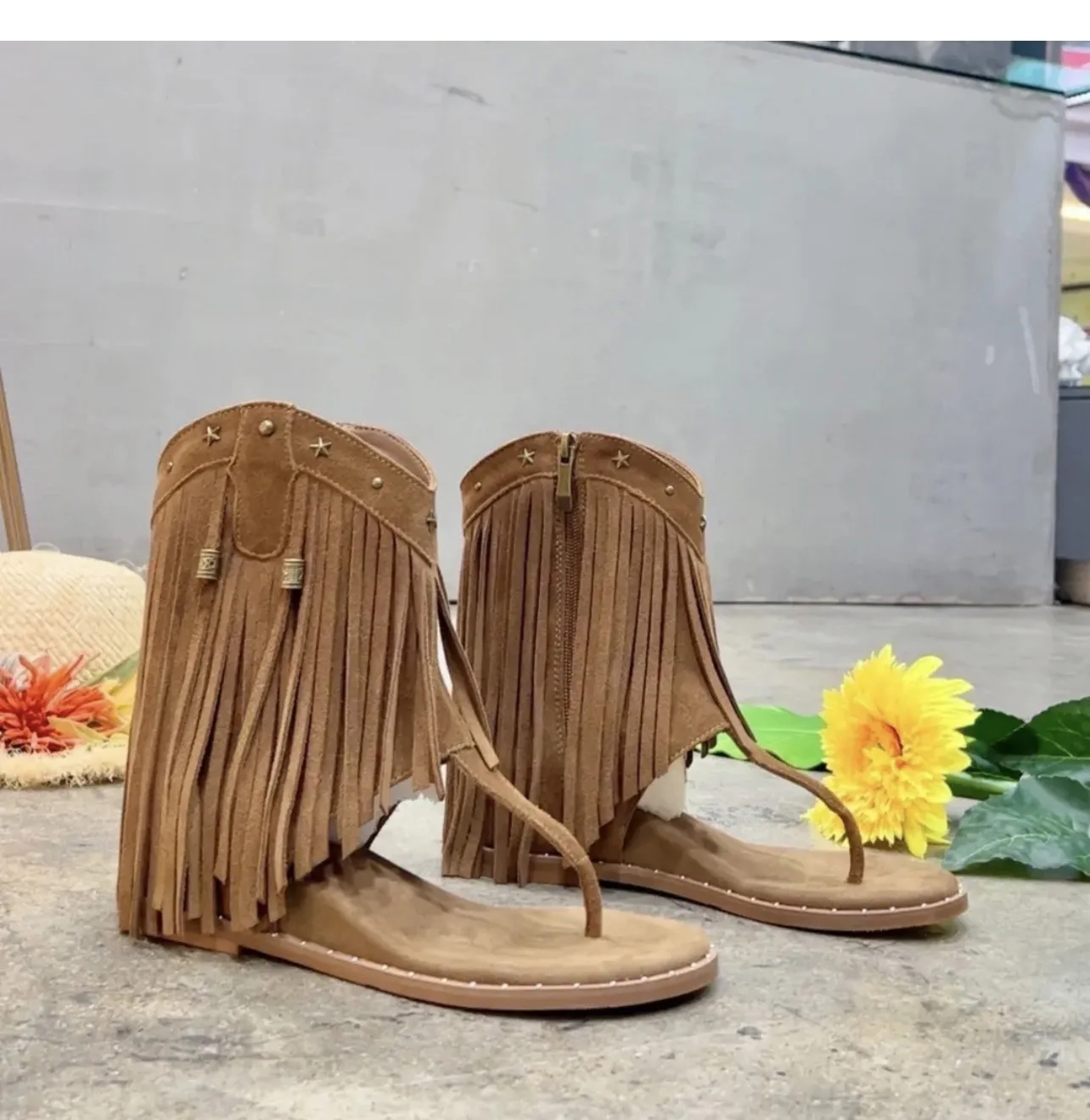 Женские босоножки с бахромой в римском стиле новый летний стиль 202 открытый носок