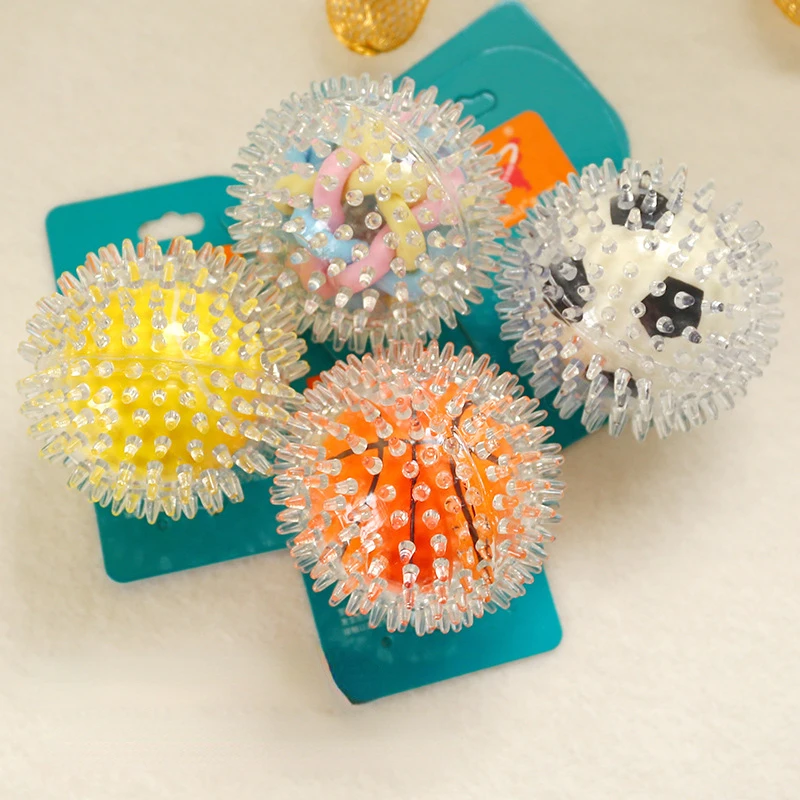 

Pet Toys Dog Interactive Toys Bite-resistant Molar Teddy Medium-sized Dog Luminous Prickly Colorful Woven Ball Puppy Accessories