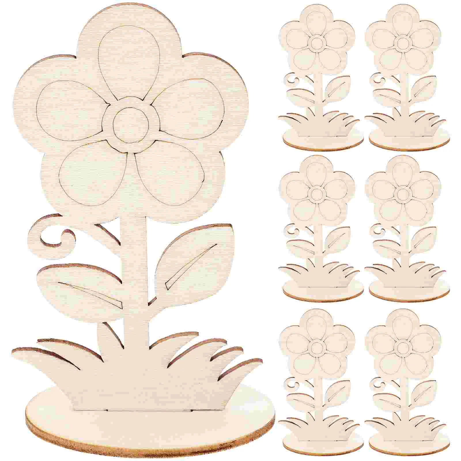 

Unfinished Wood Crafts Wooden Flowers Your Own Cutouts Supplies Blank
