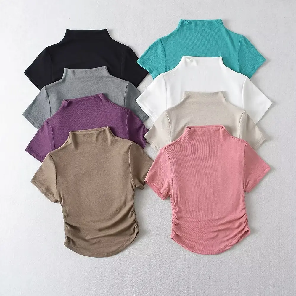 

2023 03 новая весенне-летняя Женская Сексуальная футболка из полиэстера, брендовая блузка, верхняя одежда