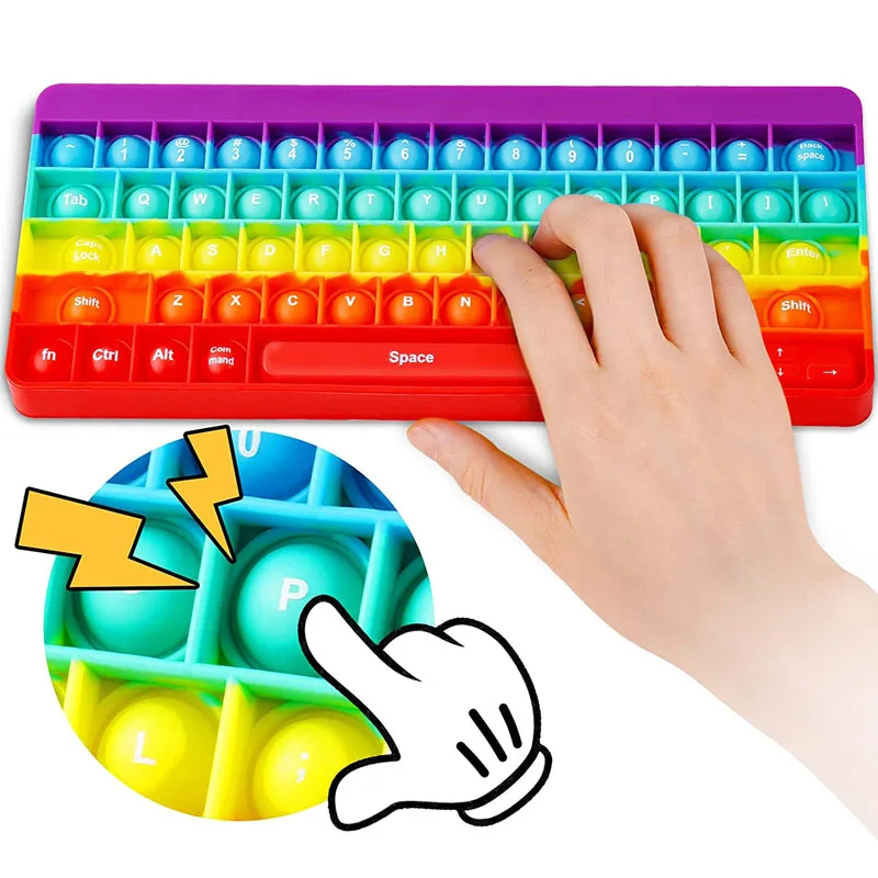 Enlarge Keyboard Silicone Push Bubble Fidget Toy Funny Gift For Kids Anti Stress Gadget Kinder Spielzeug Juguetes Para Niños Inquietos