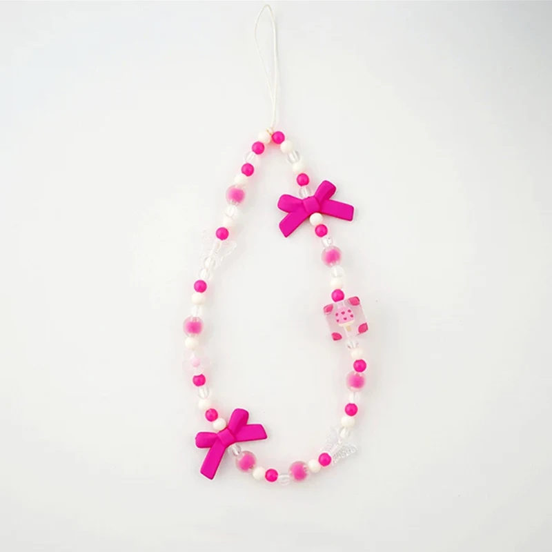 Ice Cube Heart Bow Key Chain Ladies Fashion Cute Romantic Vintage Keychain Charm Korea 90s Aesthetic Bag Phone Chain Decoration