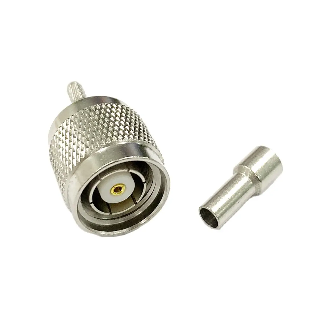 

Lots of 10pcs RP-TNC Crimp Plug Male Connector With Socket Straight Nickelplated For RG316 RG174 Cable Wholesale Fast Shipping