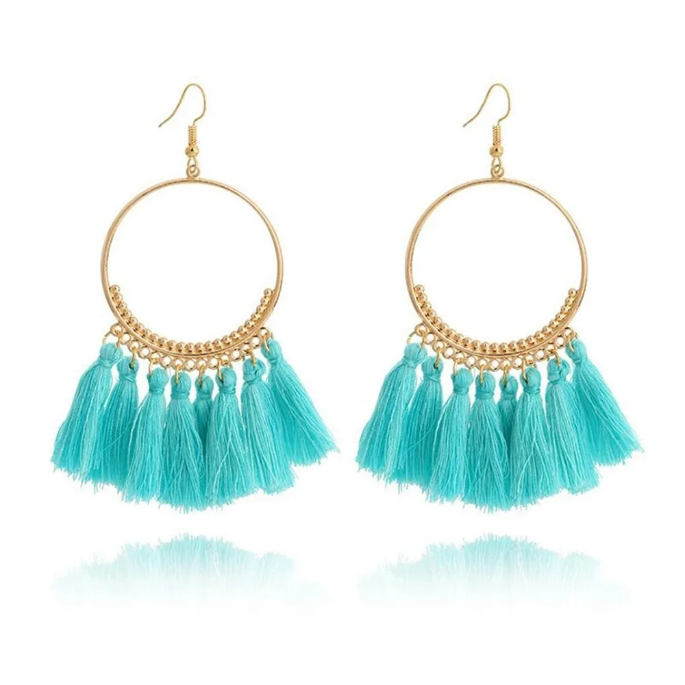 Новинка серьги с кисточками для вечеринок винтажные большие круглые висячие в