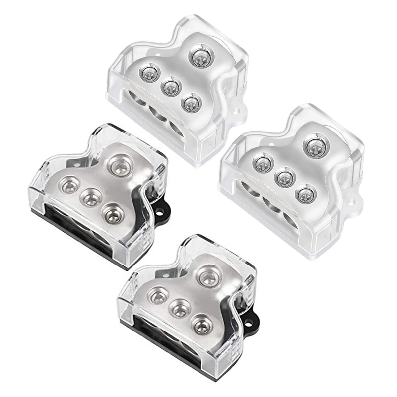 

3 Way Power Distribution Block 1X0 Gauge In / 3X4gauge Out Amp Connecting Block For Car Amplifier Audio Splitter 2Pack