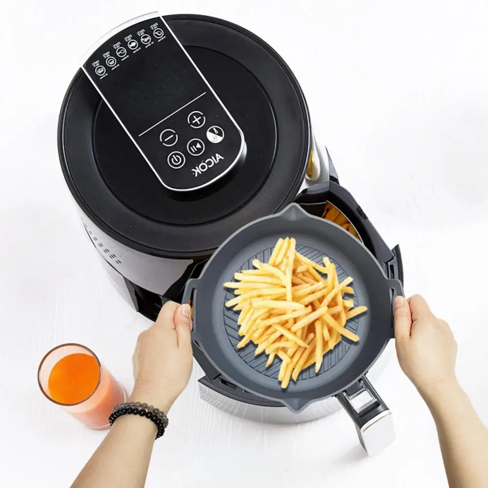 

Replacemen Air Fryer Silicone Pot Round Reusable High Quality Fried Chicken Basket Mat Air Fryers Oven Baking Tray Hot Wholesale