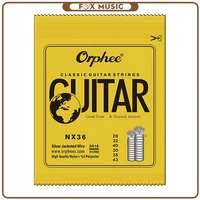 orphee nx36 clear nylon silver plated classical guitar strings normal tension 028 043 full set replacement guitar accessories