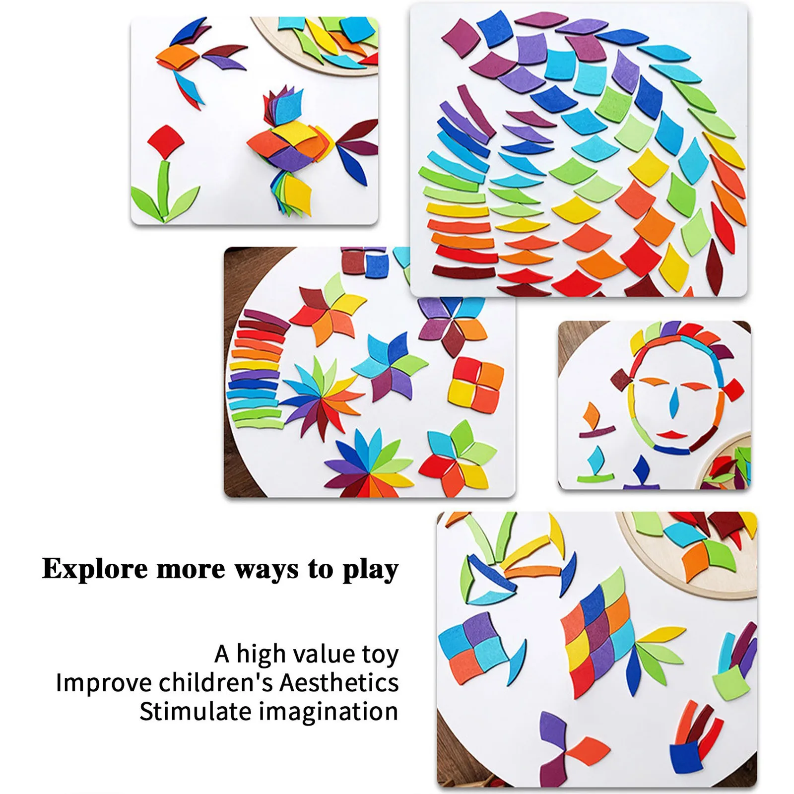 Обучающая игра Монтессори деревянная головоломка радужная укладочная игрушка