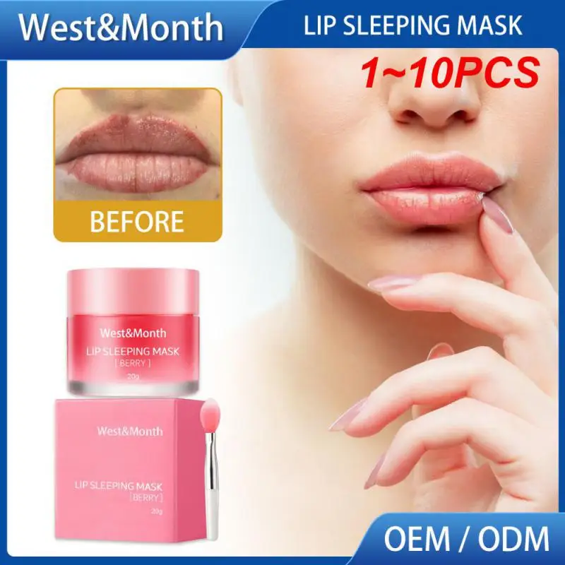 

1 ~ 10 шт. маска для губ, маска для сна, для ночного сна, увлажняющий и выцветающий бальзам для губ, питательный бальзам для губ 20 г, корейский уход за кожей