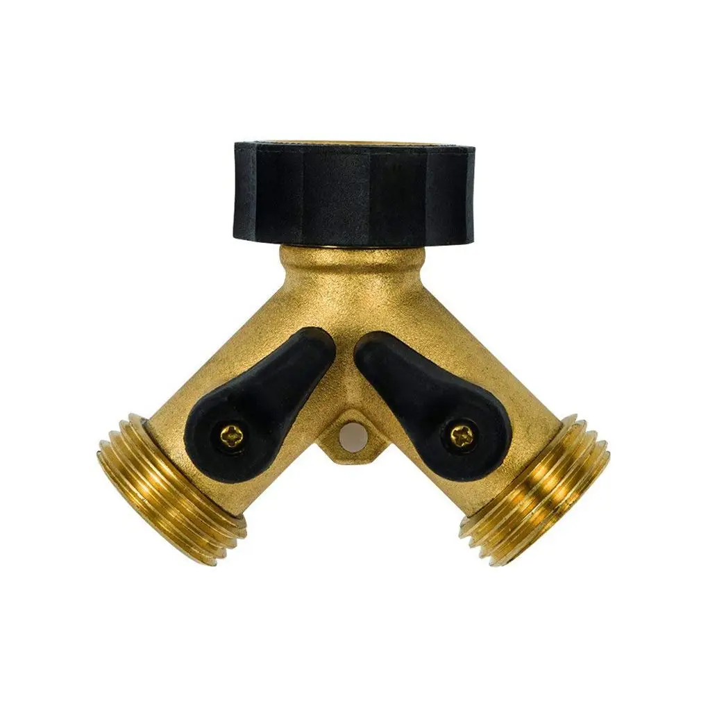 Brass 2-Way Faucet Splitter Connector Faucet Water-tap Dual Shut-off Valve Controls Replacement