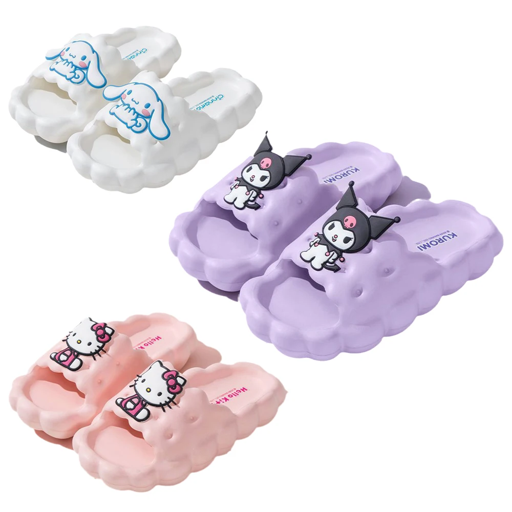 

Sanrios Kuromi Cinnamoroll Hellokittys Slippers Summer Girls At Home Bathroom Soft Sole Antiskid Sandals Beach Shoes Gifts