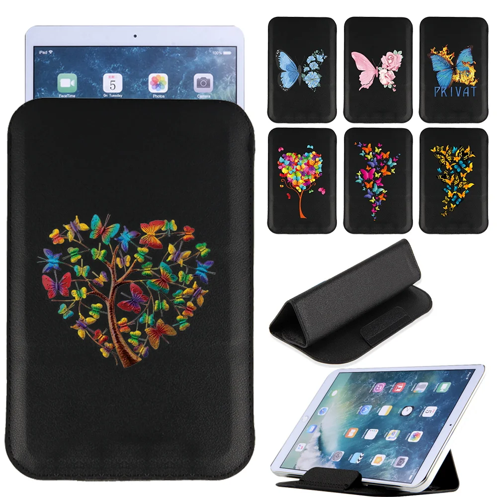 

Universal Tablet Bag Case Magnet Pack 7 8 10 10.1 inch Sleeve Stand Cover Pouch Butterfly Series Leather Folding Tablets Holder