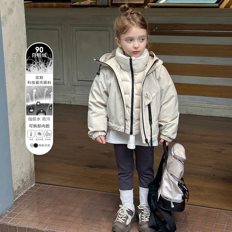 Tongcang для девочек корейская версия куртки в иностранном стиле пуховик зимняя