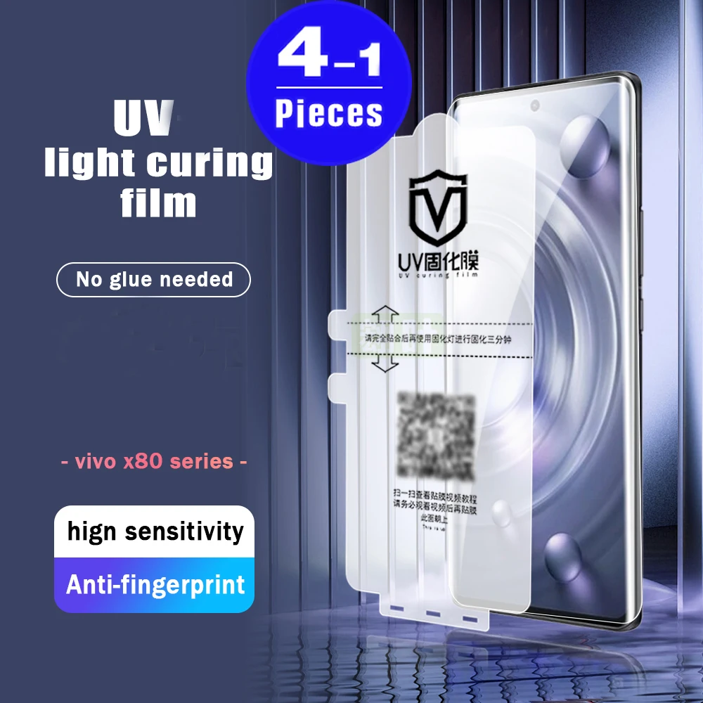 1-4 шт чехол для vivo NEX 3 3S X90 X80 X70 X60 X60T pro plus X60S UV светильник отверждаемая пленка не стекло S12 S15 S16 pro защитная пленка