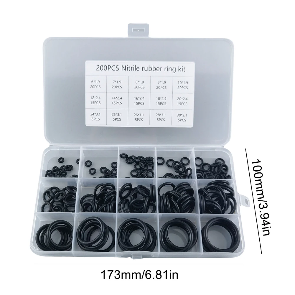 200 шт. уплотнительные нитриловые резиновые ленты в штучной упаковке кольца