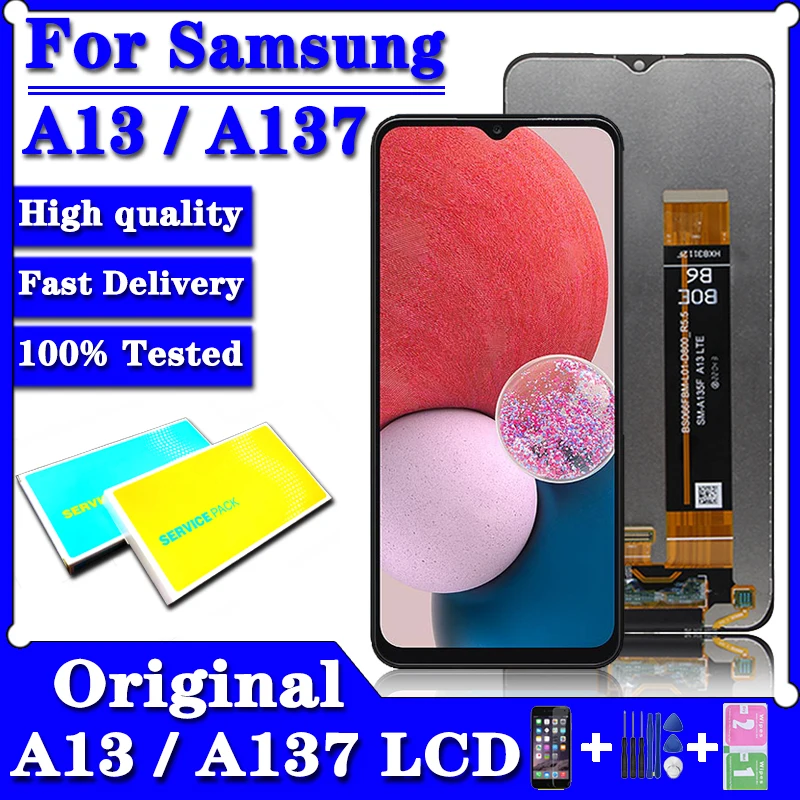 Original For Samsung Galaxy A13 (SM- A137) LCD Display Touch Screen Digitizer For Samsung A137 A137F A137F/DSN A137F/DS LCD