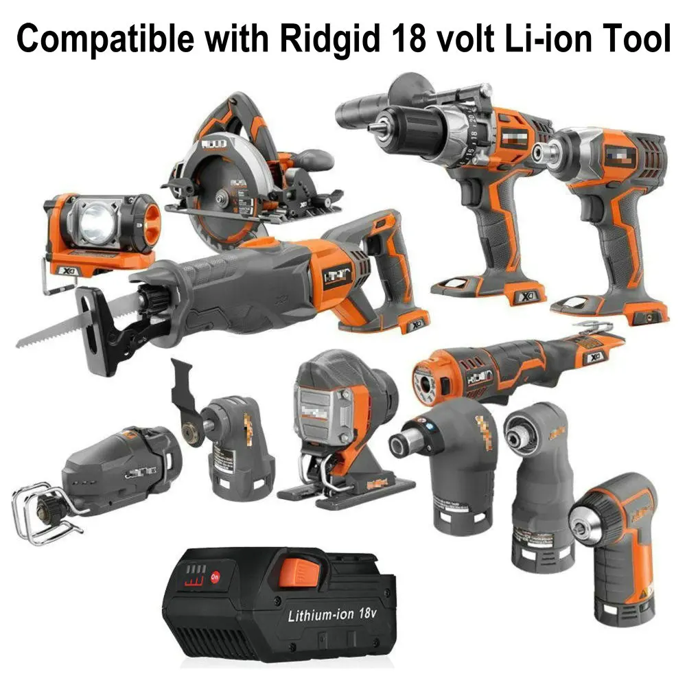 Литий-ионный аккумулятор 18В 6000мАч для RIDGID R840083 CS0921 R84008 AC840084 L1830R L1815R B1820R L1830R B1830R, совместимый с аккумуляторами AEG (art.: 3920d7ff3497f) - 3920d7ff3497f