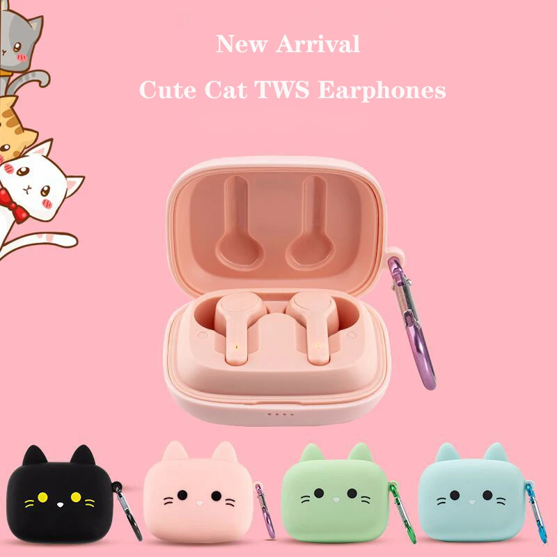 

Wireless Cat Headphones, Bluetooth 5.0, Microphone, Charging Case, Waterproof