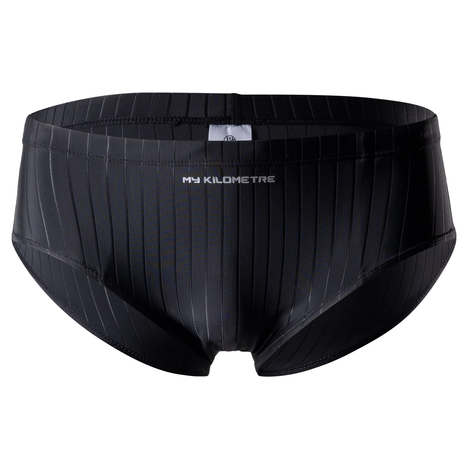 MY KILOMETRE Mens Solid Swim Briefs with Drawstring Sport Swimsuit Man Competition Training Swimming Brief Black Size S-2XL