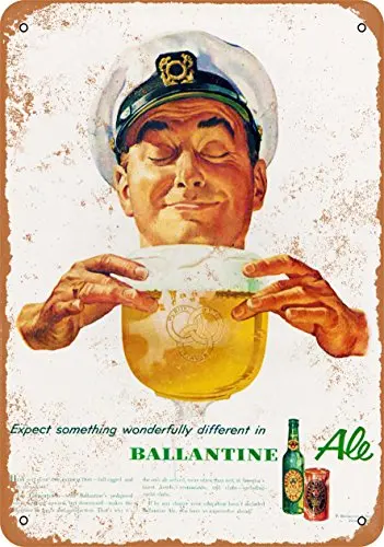 

Металлическая вывеска 9x12-пиво баллантин 1950s-винтажный вид