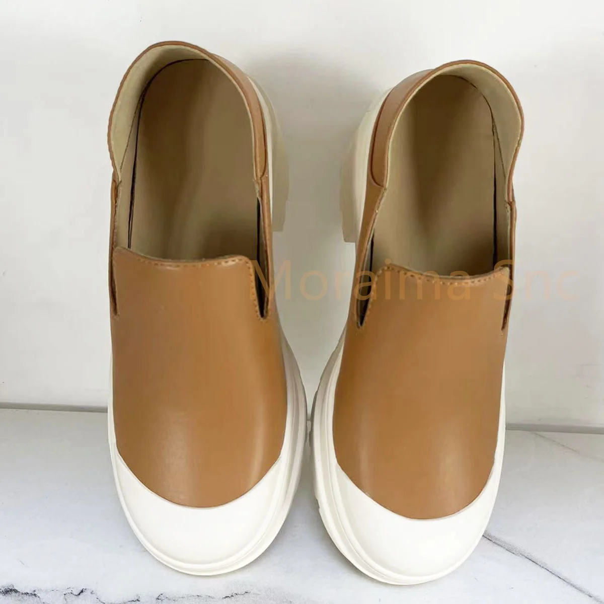 Cowhide Casual Sneakers Shoes for Women Single Shoes Leather French College Style Pumps Runway Sports Work Shoes 6Cm