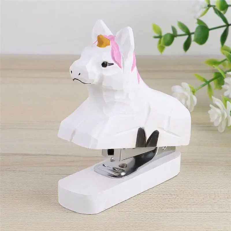 

Stapler Office Desk Miniaccessories Wooden Small Supplies Staplers For Stapling Machine Book Portable Stationery Sewer
