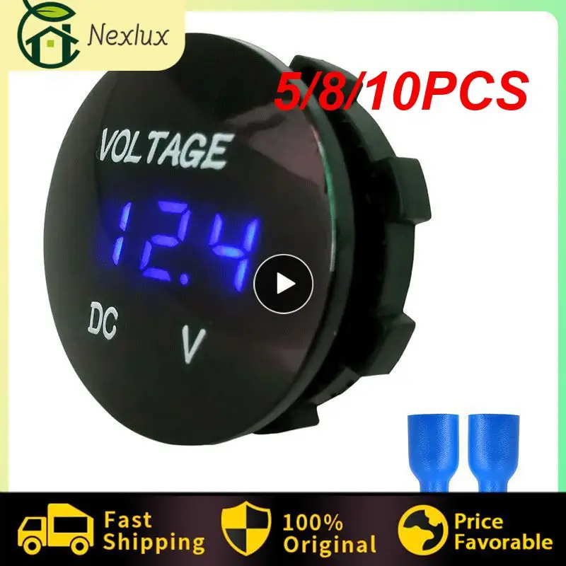 

5/8/10PCS D3 Voltmeter Led Panel Round Display Voltmeter Fireproof Waterproof Dc Digital Voltmeter Electrical Tools Mini Tester