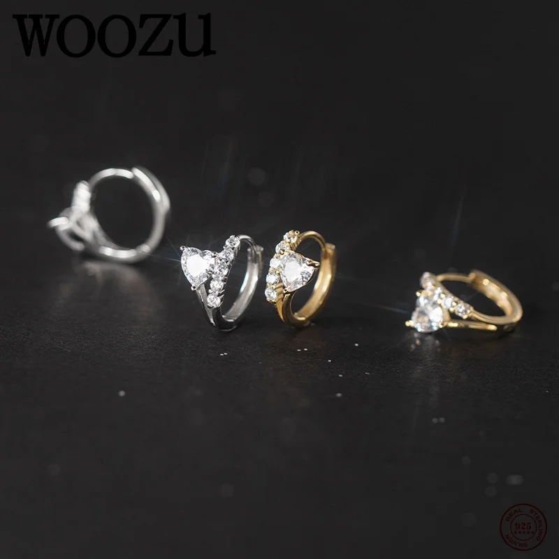 

Серьги-кольца женские из серебра 925 пробы с цирконами