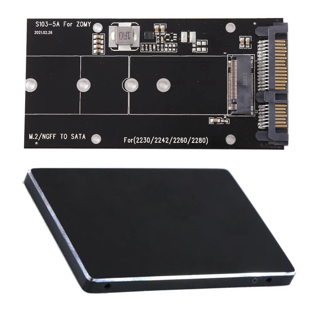 M.2 NGFF Msata SSD To SATA 3.0 2.5 Adapter M2 PCI SSD Converter Riser Card Add On Card up to 6Gps B Key 2230/2242/2260/2280