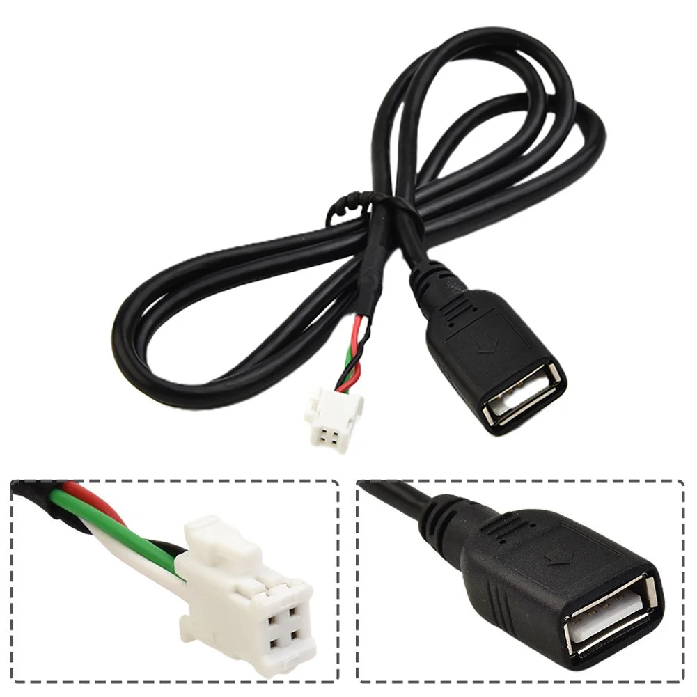 

1PCS 4Pin Connector USB Extension Cable Adapter ABS Universal For An Car Radio Stereo USB Cable Adapter Black Direct Mount